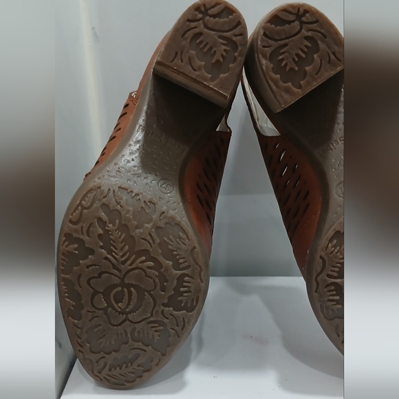 NWT 🔥 Joseph Seibel Leather Brown Peep-Toe Heeled Sandals Size 37 EU NEW IN BOX - Picture 8 of 16